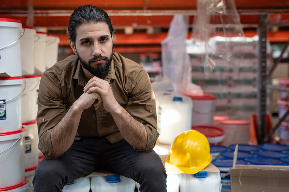 Portrait of handsome stock controller